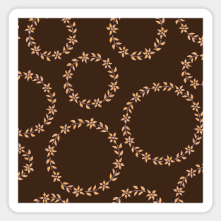 Chocolate Floral Wreath Sticker